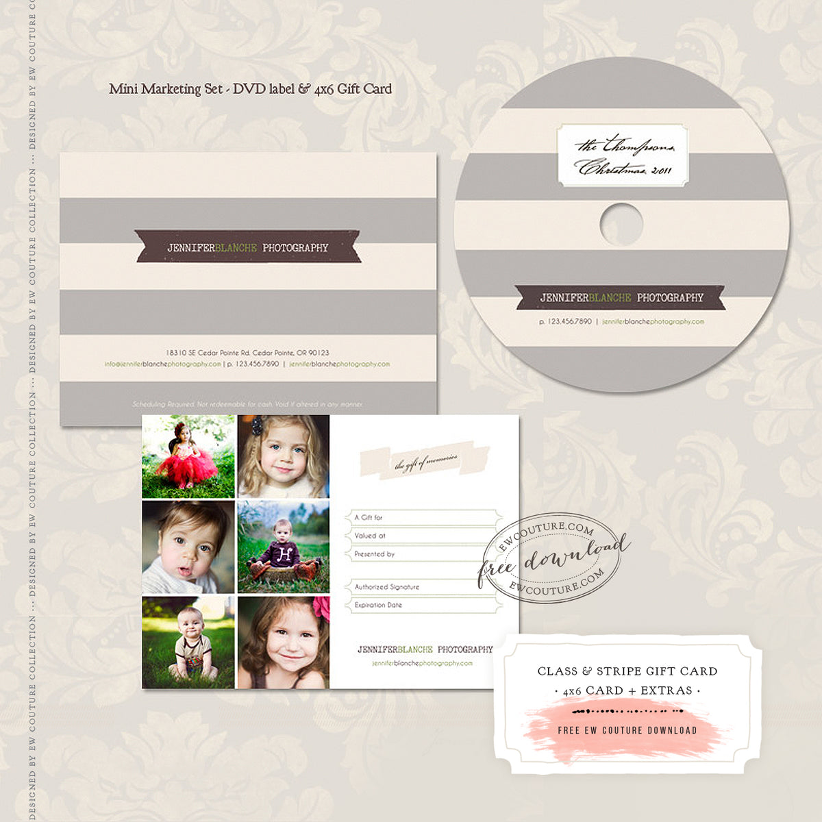 Free custom photography gift certificate templates