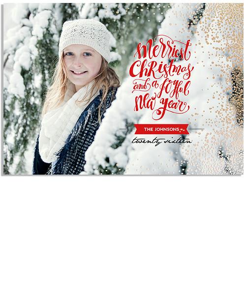 Merry Wishes 7x5 Falling Mist FOIL PRESS Card