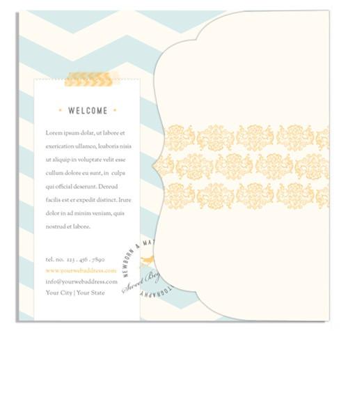 Little Boy Blue Welcome Brochure 5x5 Side Folded Luxe Card